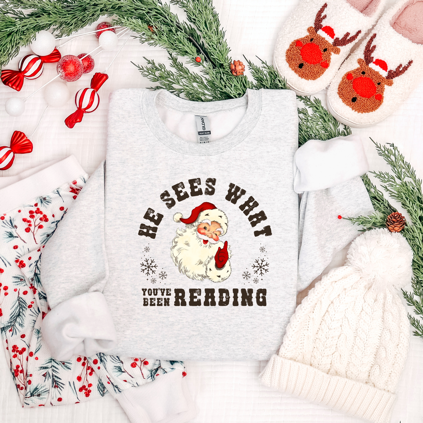 He Sees What You've Been Reading Crewneck