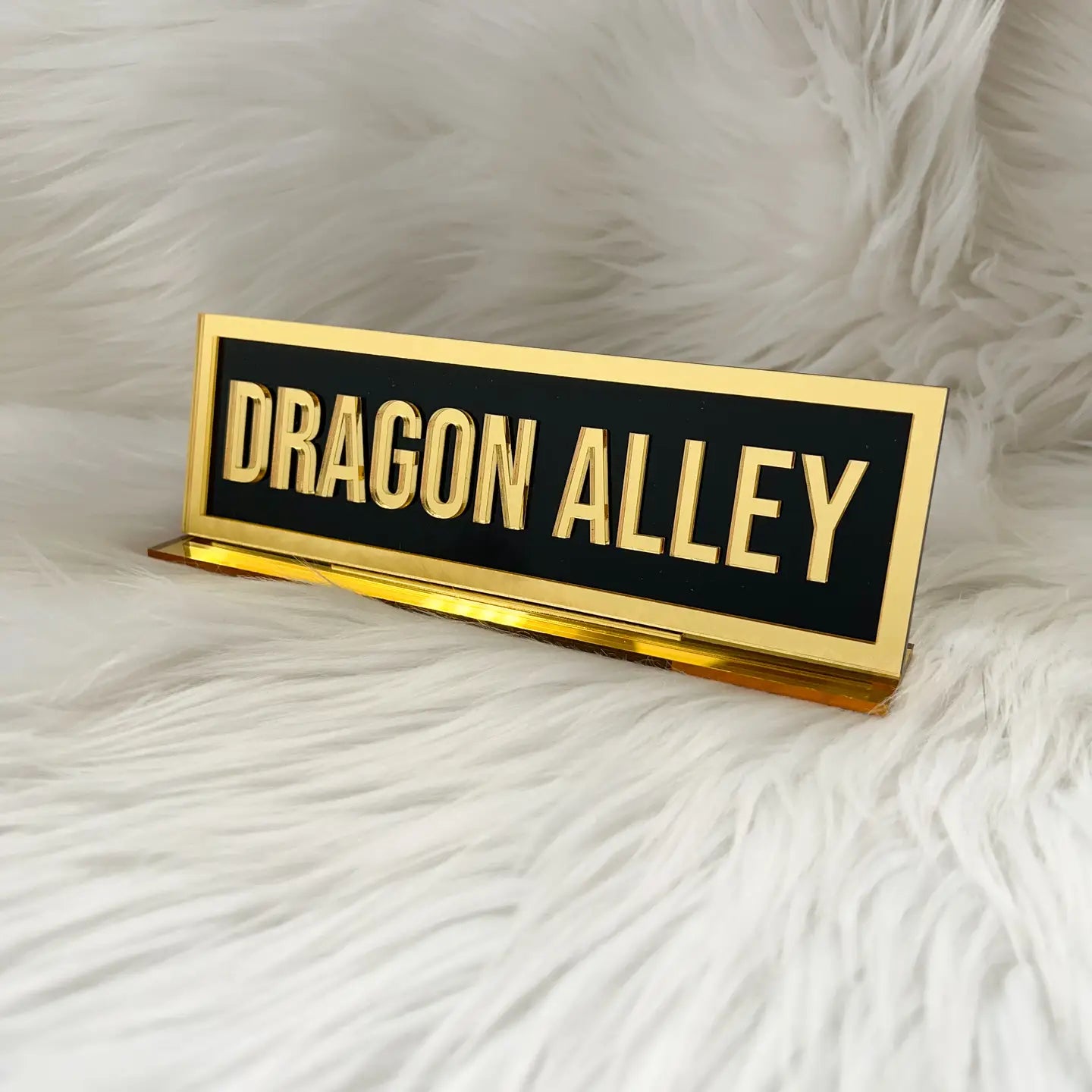 Acrylic Shelf Street Sign w/ Stand