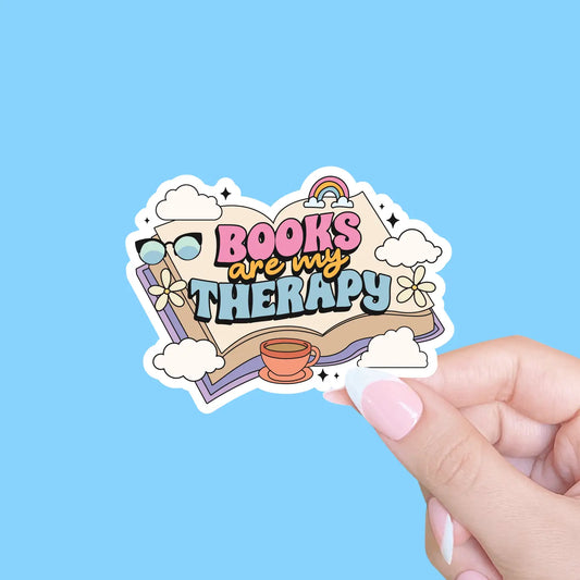 Books Are My Therapy Sticker