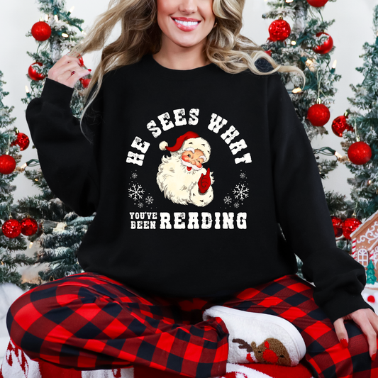 He Sees What You've Been Reading Crewneck