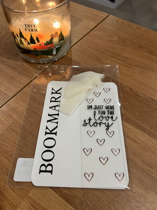 I'm Just Here For the Love Story - clear bookmark