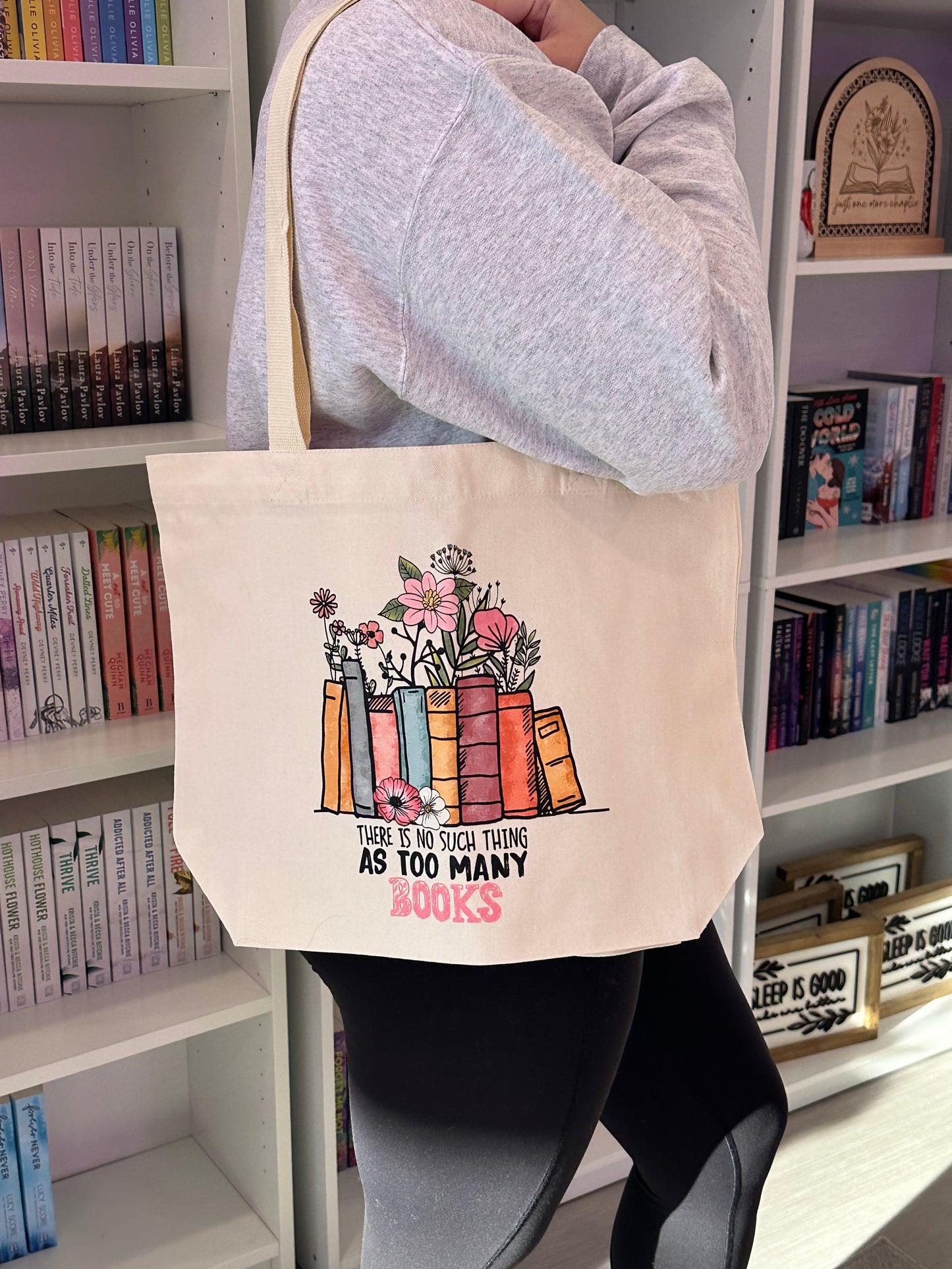 Too Many Books tote