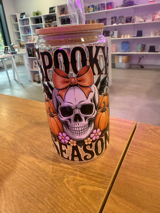 Spooky Season 16oz Glass Can