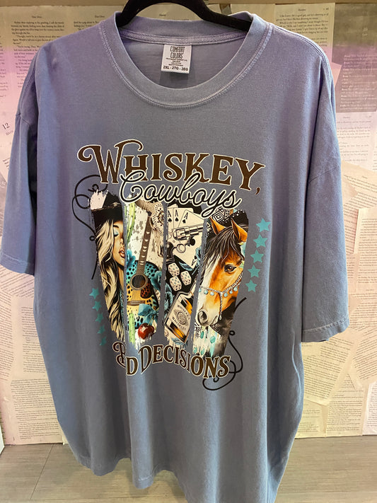 Whiskey, Cowboys and Bad Decisions Tee