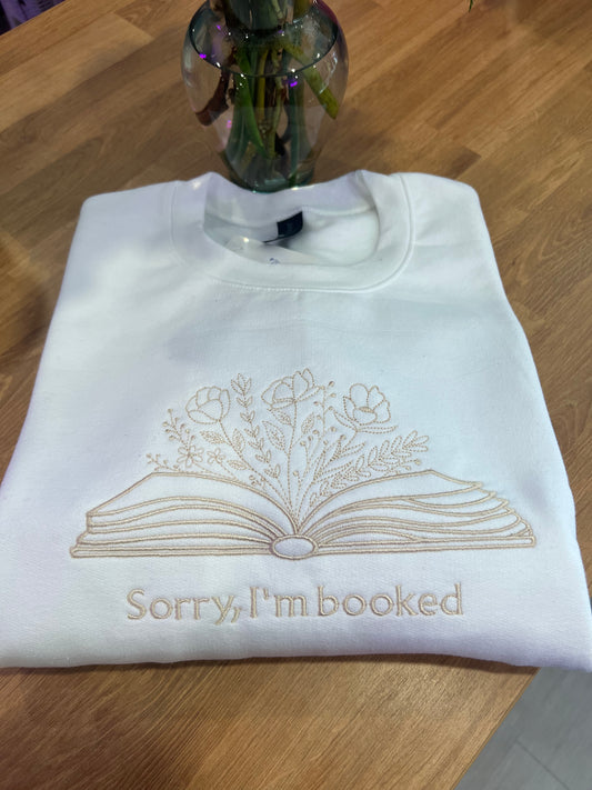 Sorry I'm Booked Embroidered Sweater