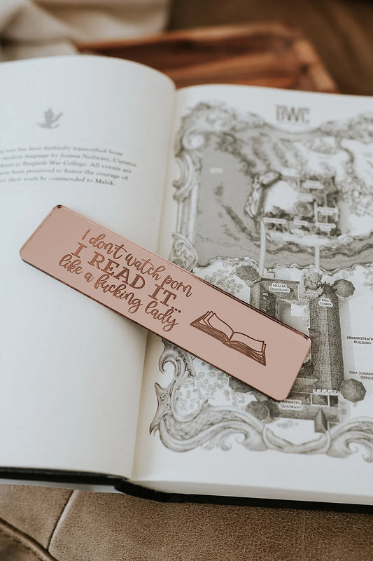 I Don't Watch Porn Rose Gold Mirror bookmark