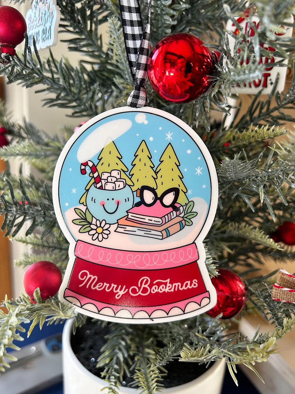 Merry Bookmas ornament