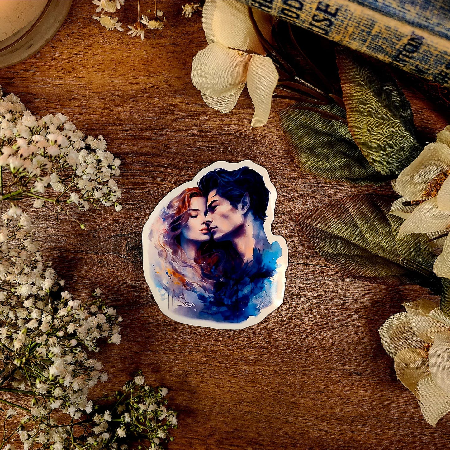 Rhys & Feyre heads together sticker